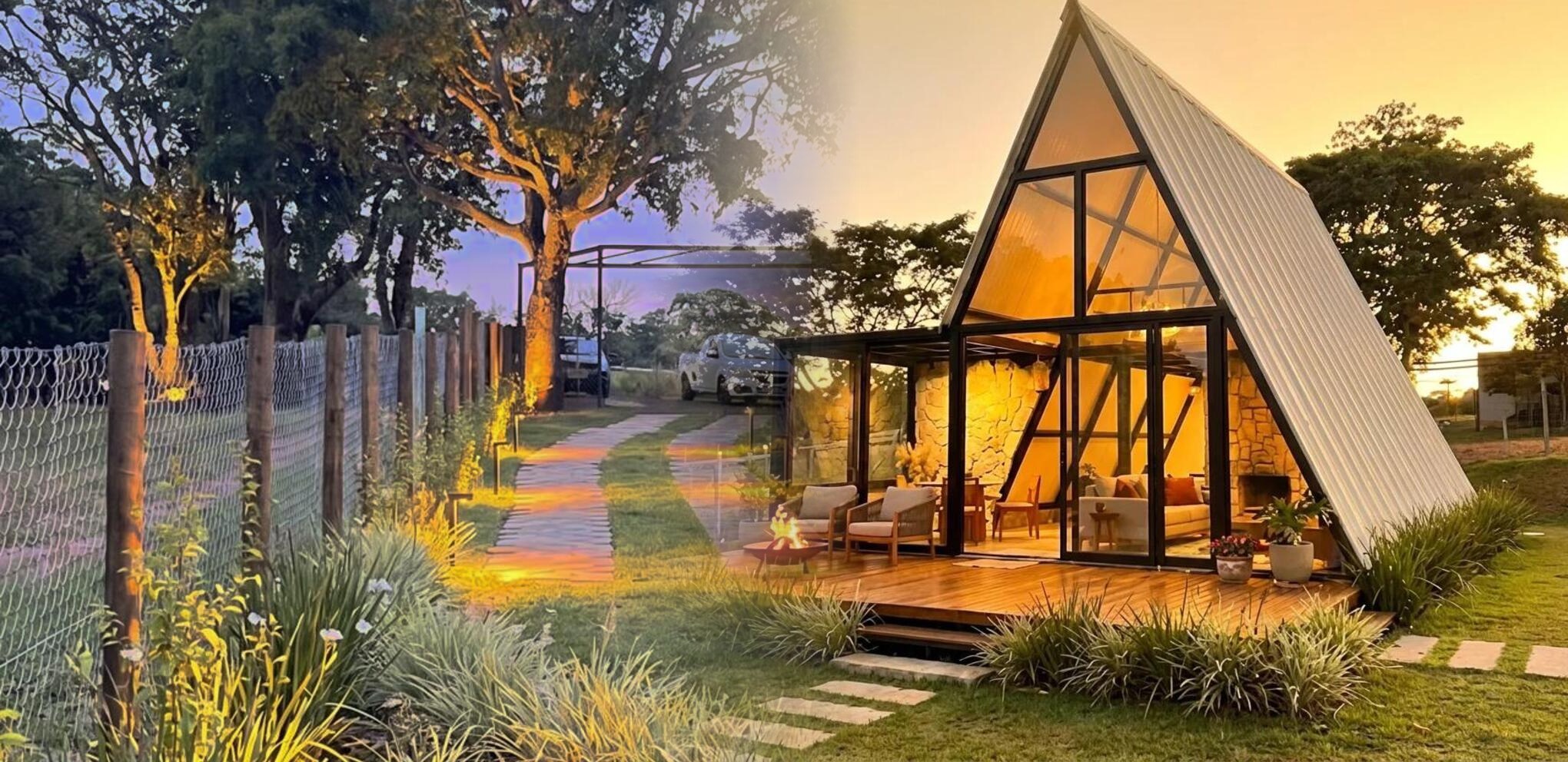Cabana A-frame — projeto ecológico Villa Verde
